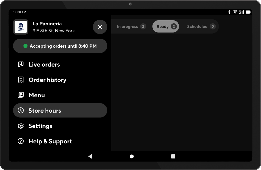 Mx - Tablet - Store Hours