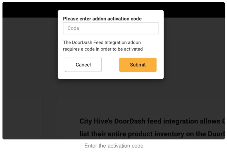 Enter activate code