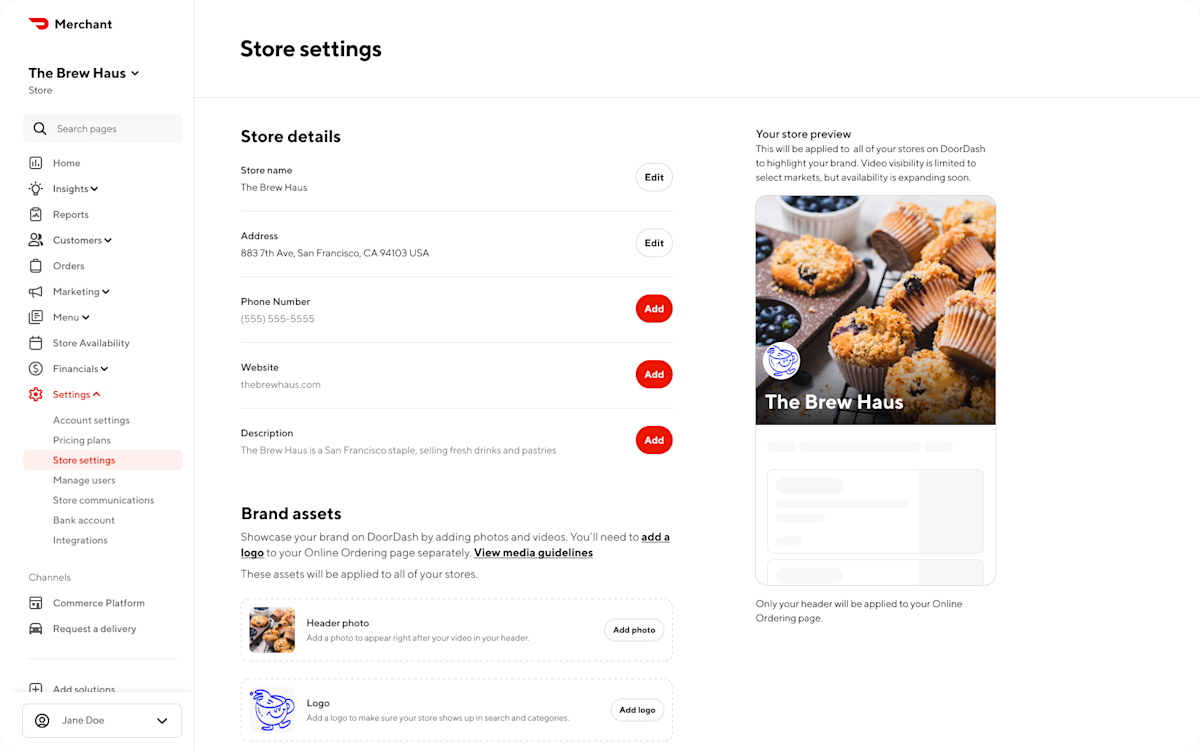 Mx - Portal - Settings - Store Settings - Filled Out