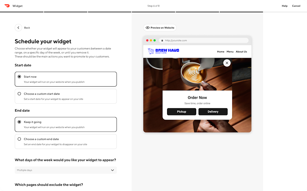 Mx - Portal - Marketing - Run a Campaign - Widget - Step 6