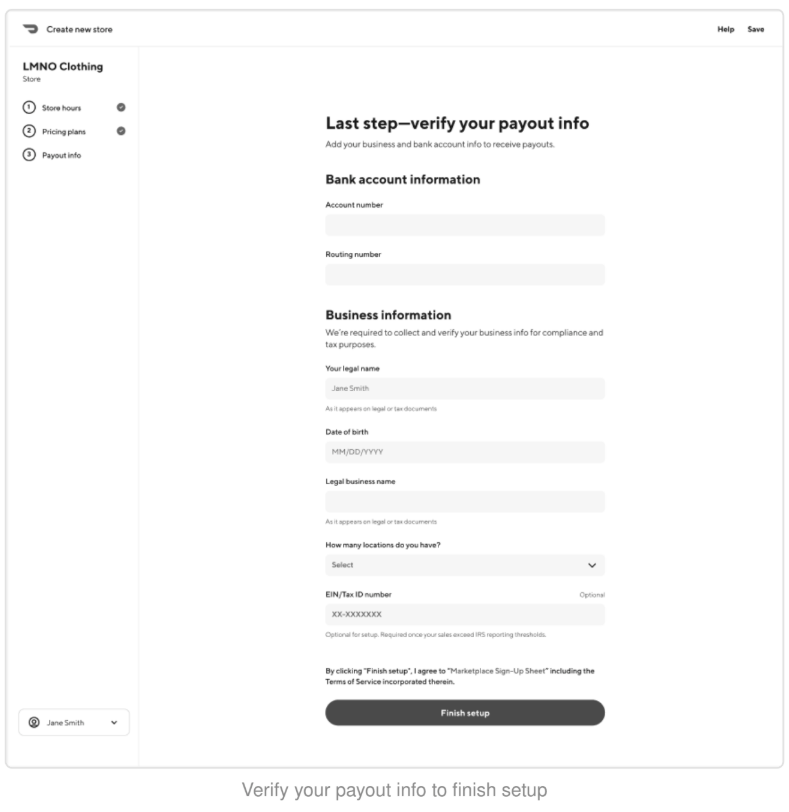 Step 3/Payout info