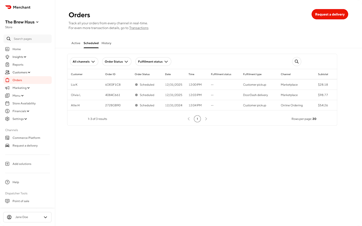 Mx - Portal - Orders - Scheduled
