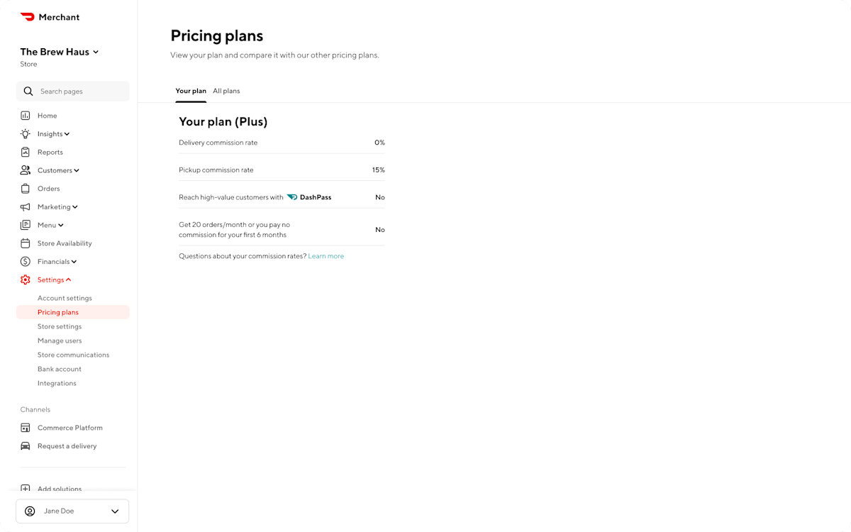 Mx - Portal - Settings - Pricing Plans