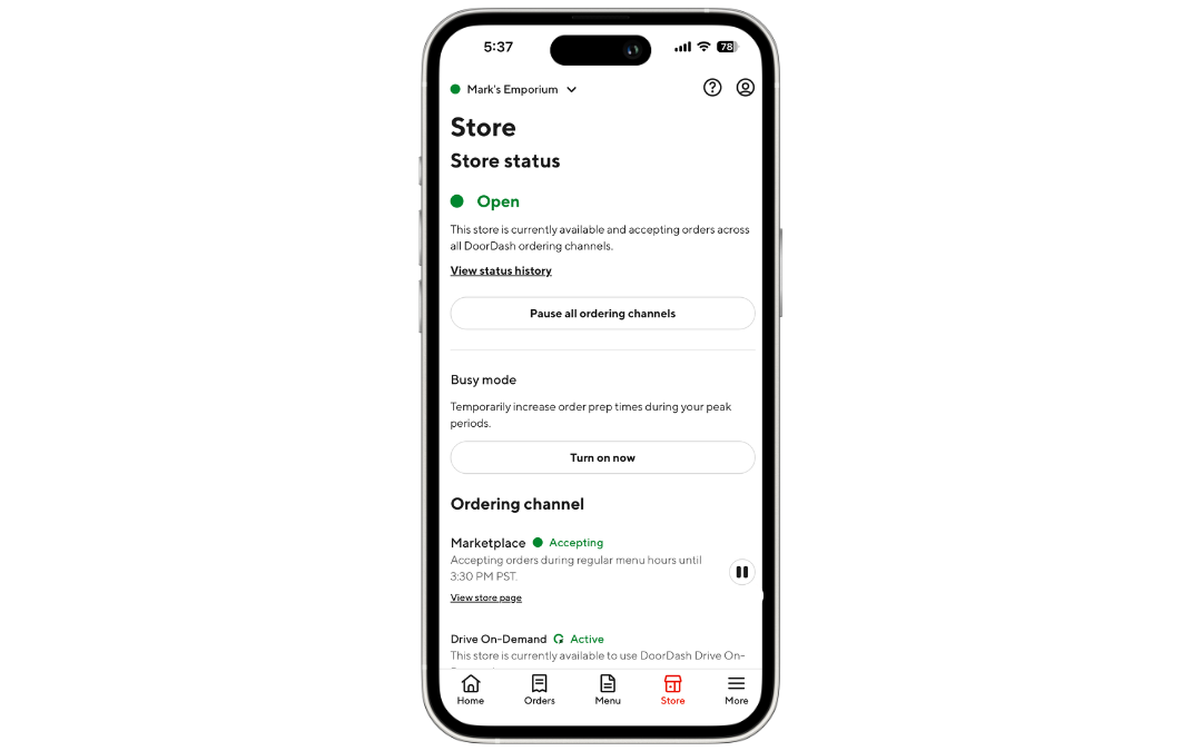 Mx - Business Manager App - Status
