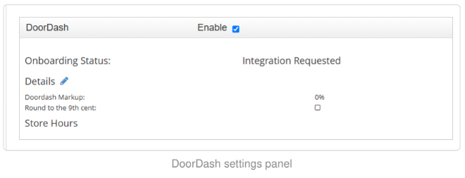 Settings panel
