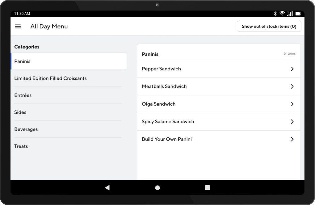 Mx - Tablet - Setup - Review Menu