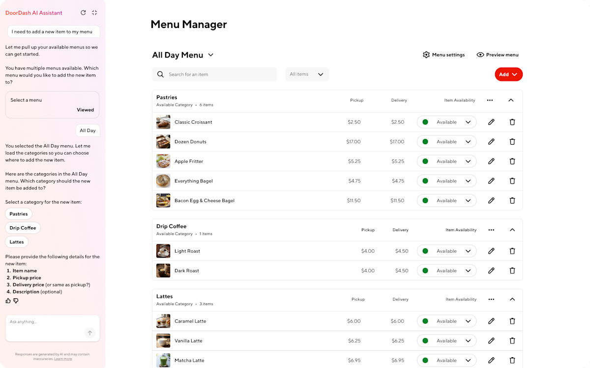 Mx - Portal - Homepage - AI Assistant - Add New Item