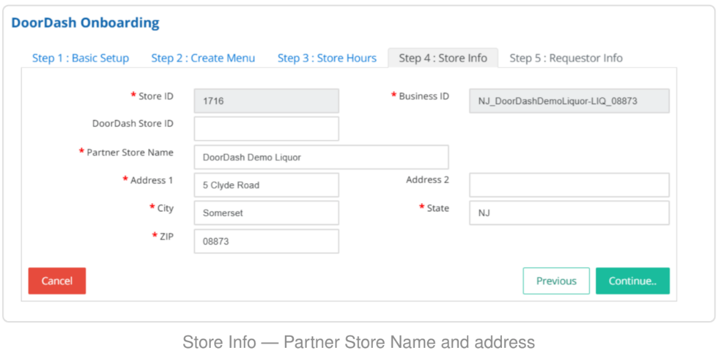 Store info