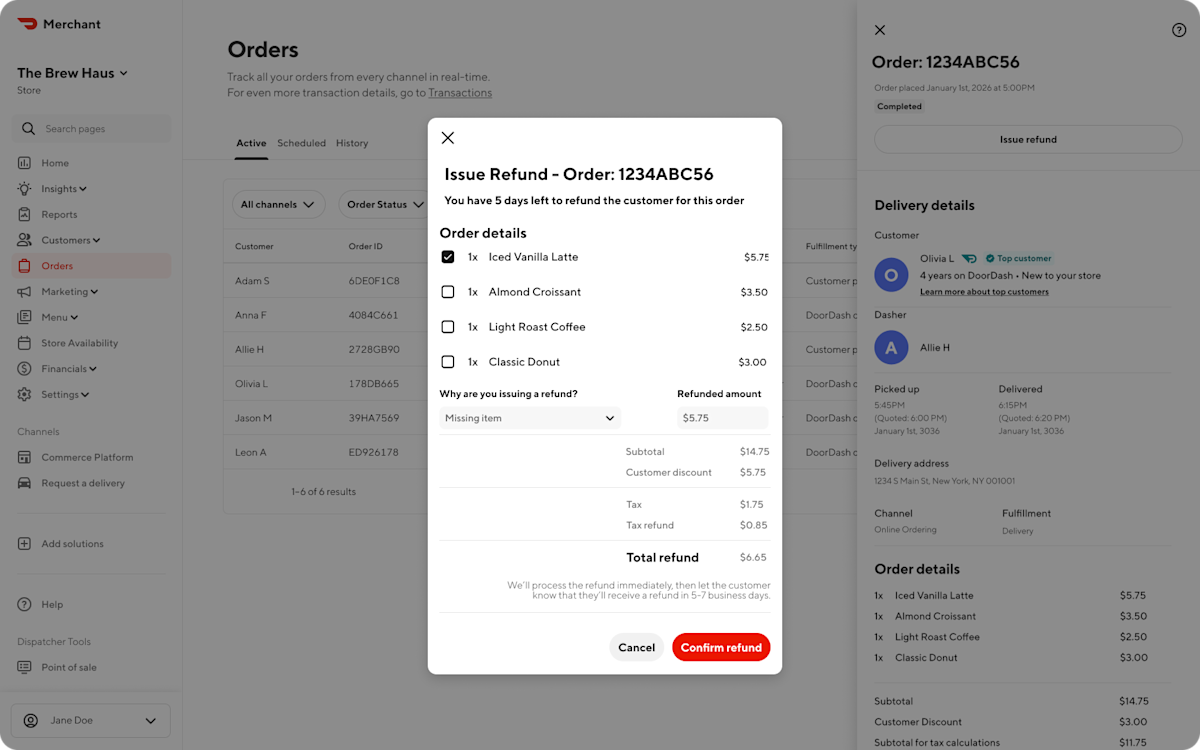 Mx - Portal - Orders - Issue Refund