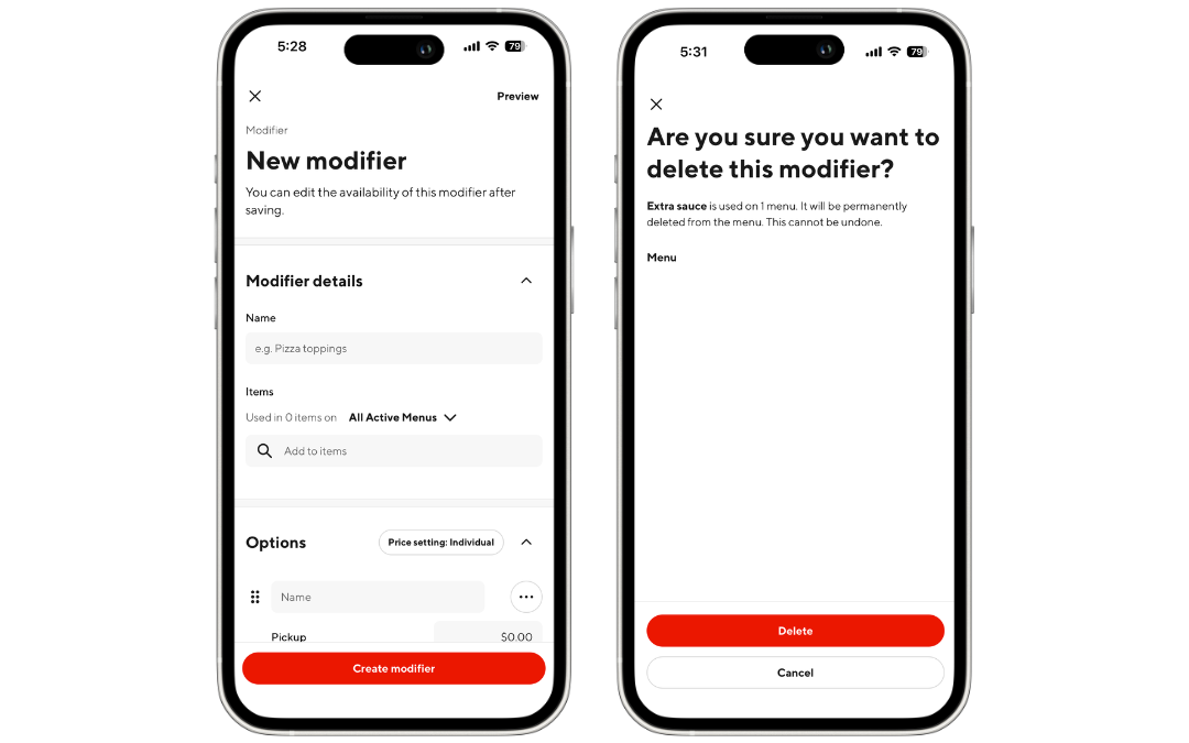 Mx - Business Manager App - Modifiers