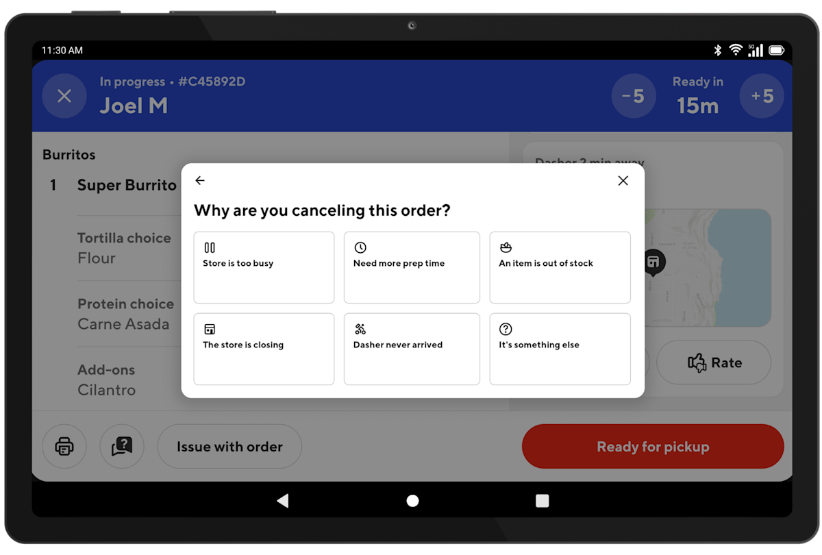 Mx - Tablet - Issue With Order - Cancel Order