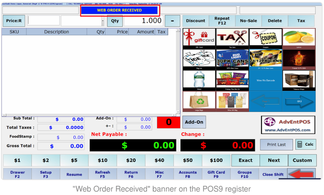 Web order