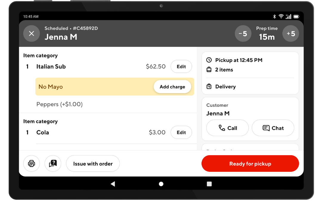 Mx - Tablet - Orders - Scheduled - Full