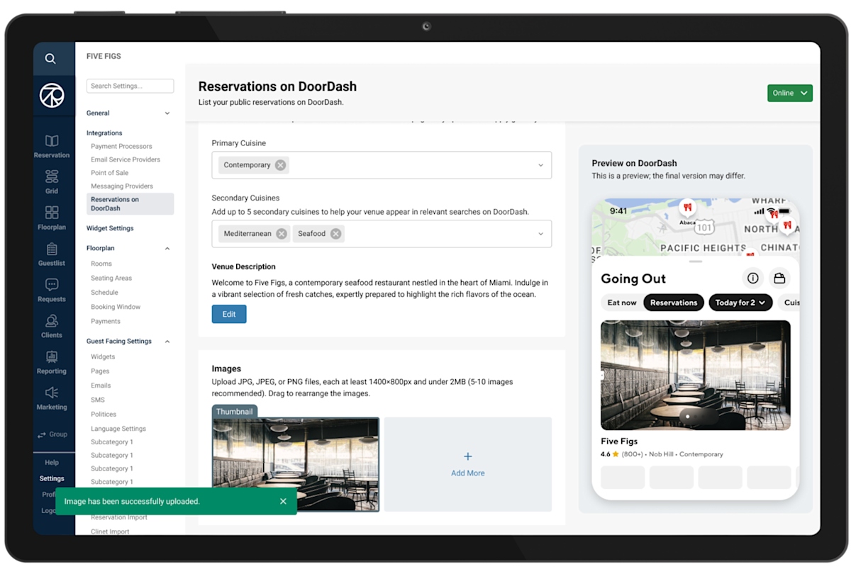 Mx - Reservations - SevenRooms - Tablet