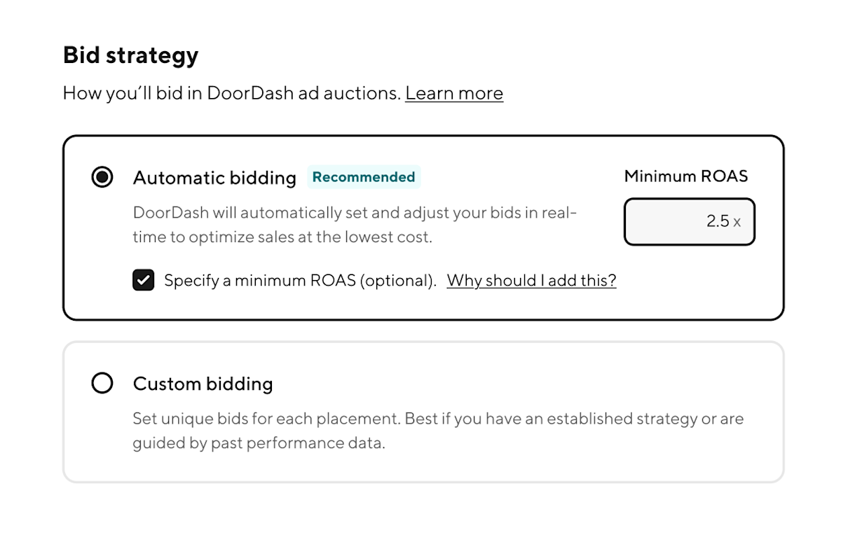 CPG-bid strategy