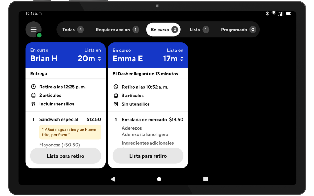 Mx - Tablet - Orders - In Progress - ES-US