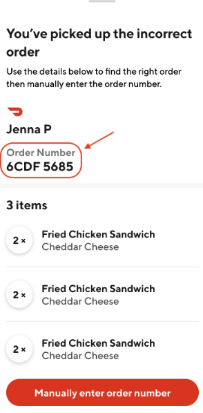 Dx - Incorrect Order Number