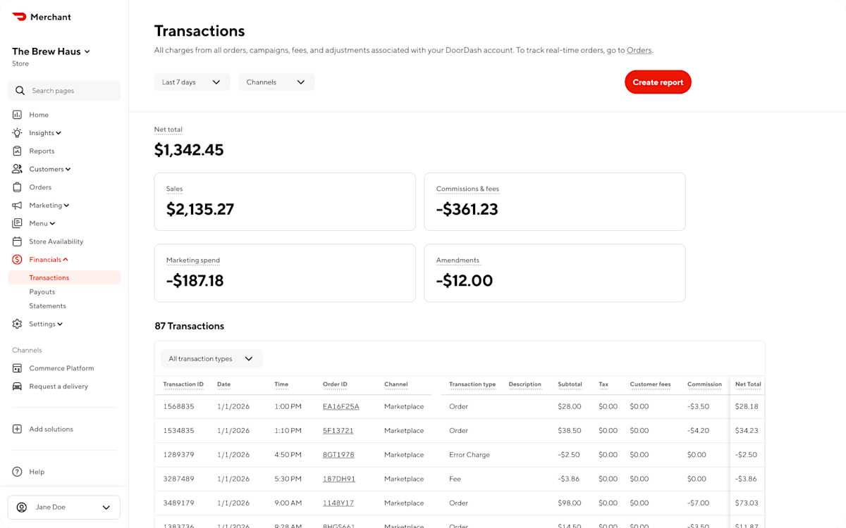 Mx - Portal - Financials - Transactions