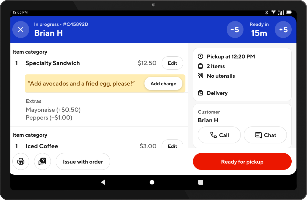 Mx - Tablet - Order - In Progress