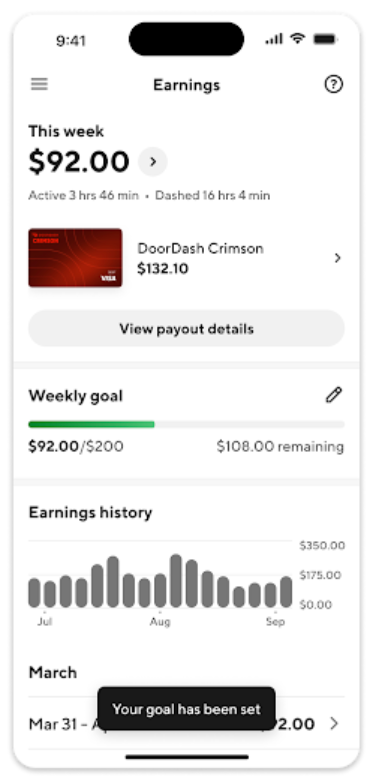 Set and Track Weekly Earnings Goals - 4