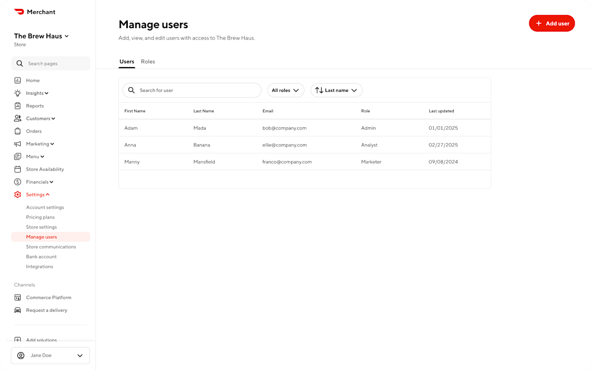 Mx - Portal - Settings - Manage users