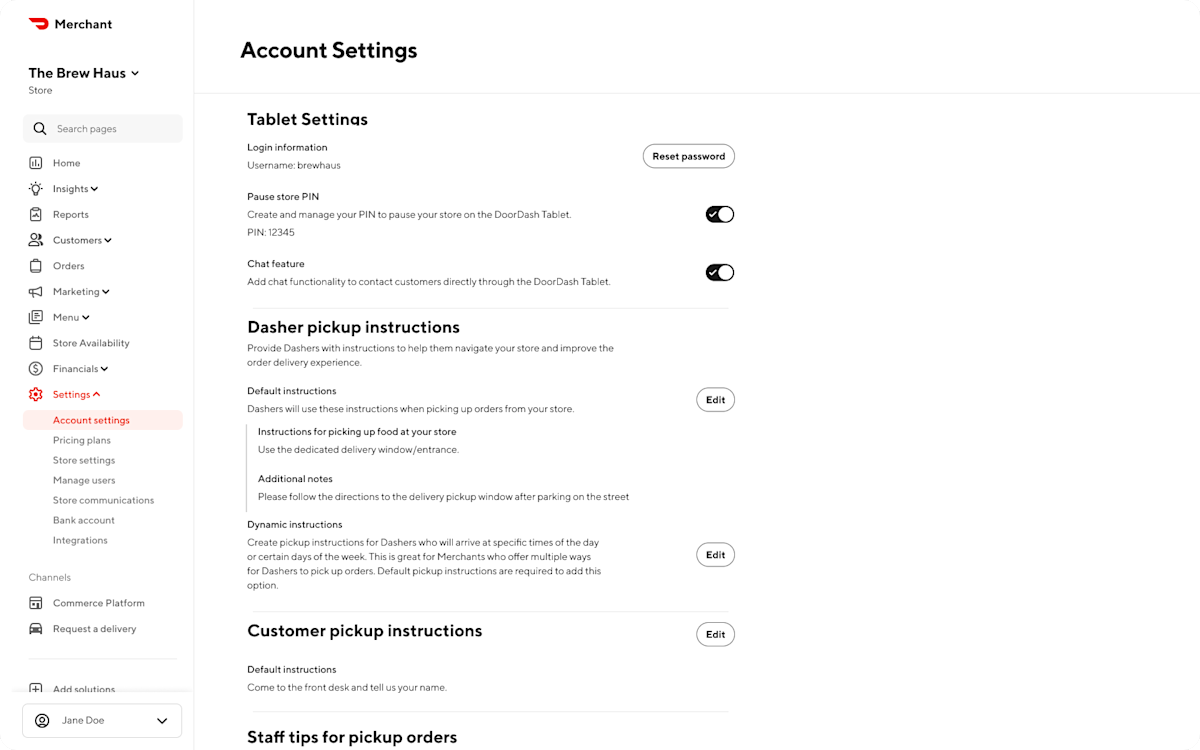 Mx - Portal - Settings - Account Settings - Tablet Settings