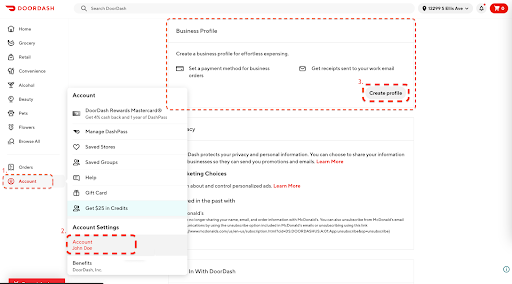 Cx - Setting a business account - Desktop