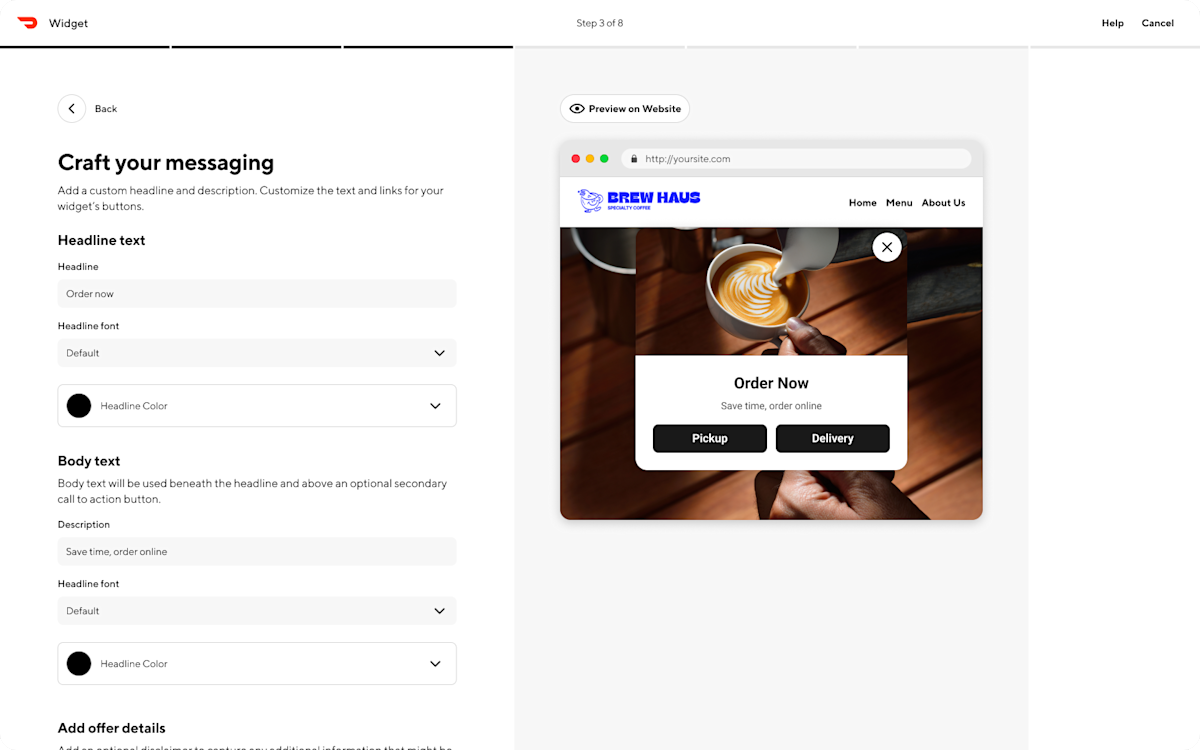 Mx - Portal - Marketing - Run a Campaign - Widget - Step 2