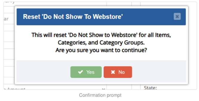 Confirmation promp