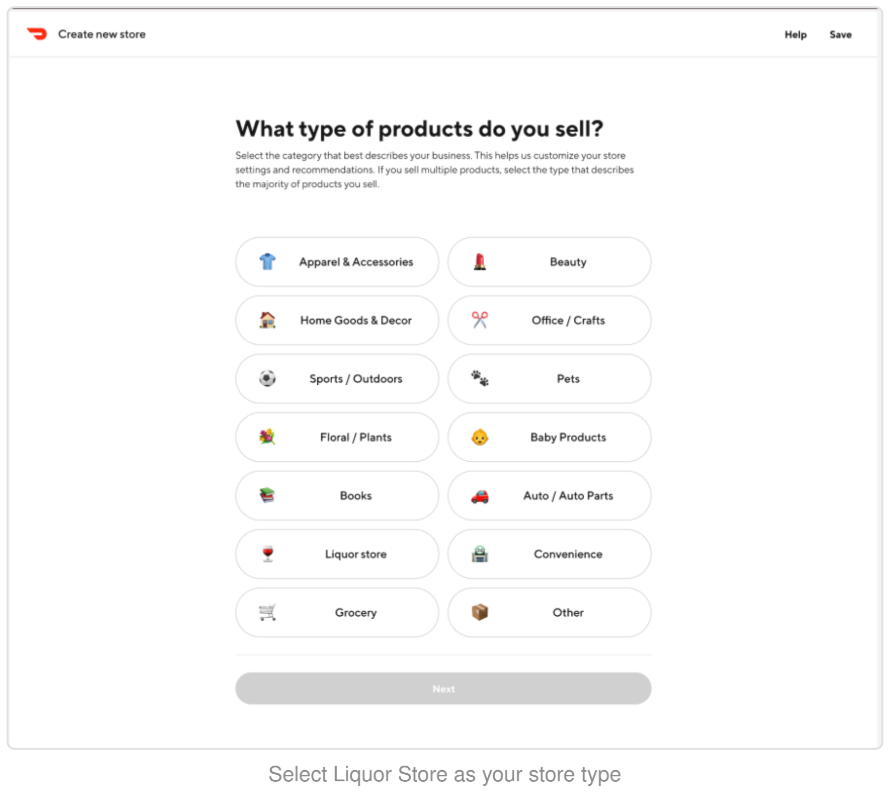 Step 3/Store type