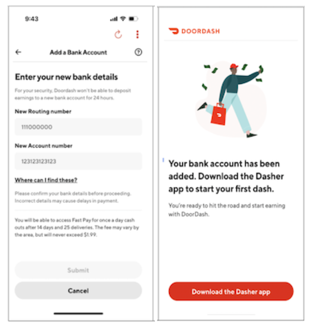 Dx - Add bank account