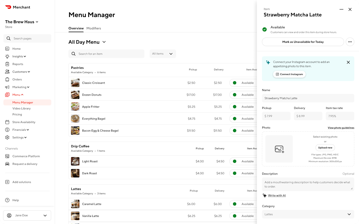 Mx - Portal - Menu - Menu Manager - Add Item (IG Connection Prompt)