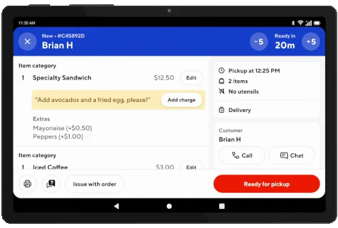 Mx - Tablet - Orders - Adjust Time - Mark Ready for Pickup 