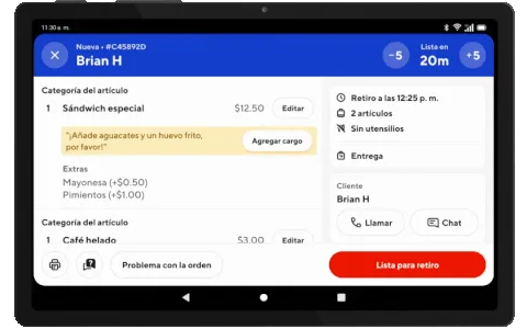 Mx - Tablet - Orders - Adjust Time - Mark Ready for Pickup 