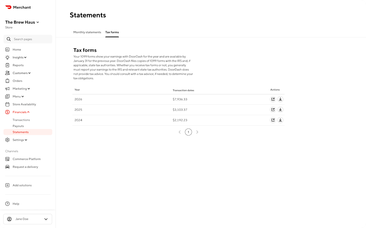 Mx - Portal - Financials - Statements - Tax Forms