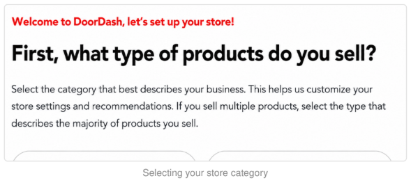 Signup/store category