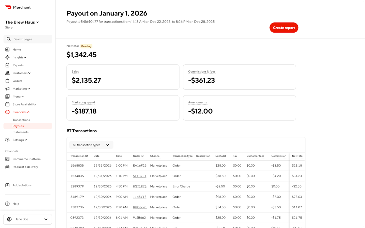 Mx - Portal - Financials - Payout Summary