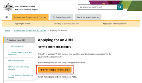 Dx - Apply or reapply for an ABN