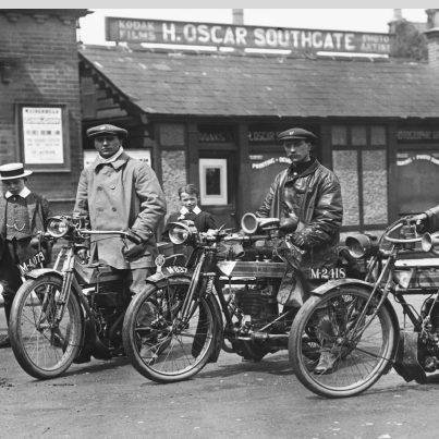 Early Triumph motorbikes