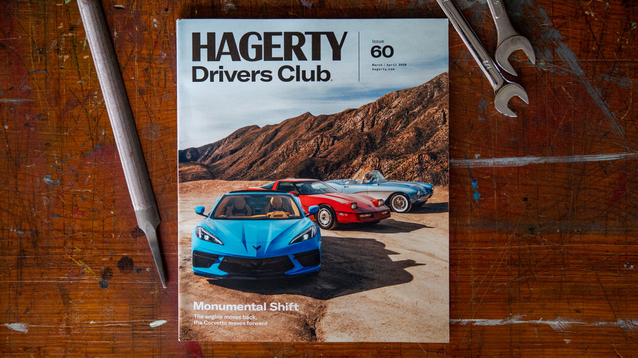 The Hagerty Drivers Club magazine on a table