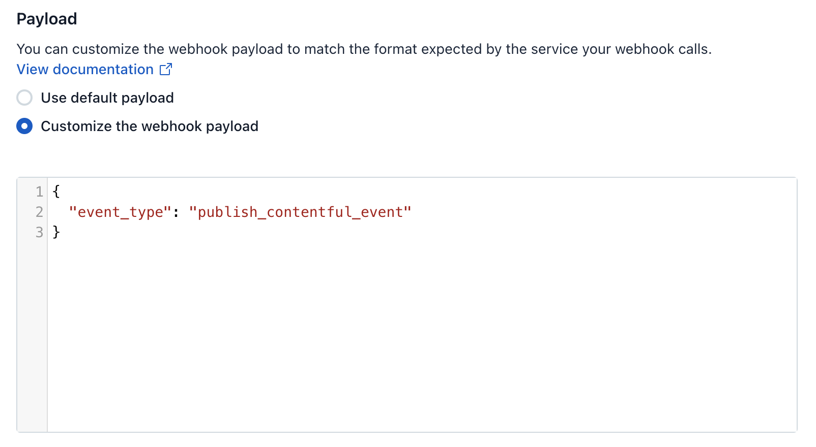 contentful webhook payload