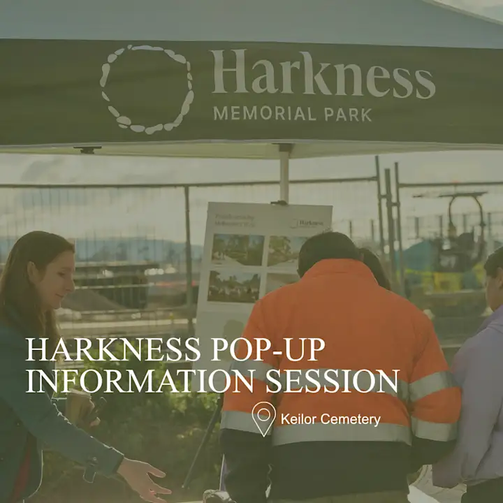 Harkness pop up at Keilor Cemetery 