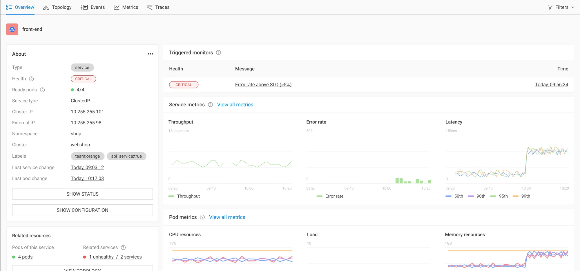 frontend-service-problem-report