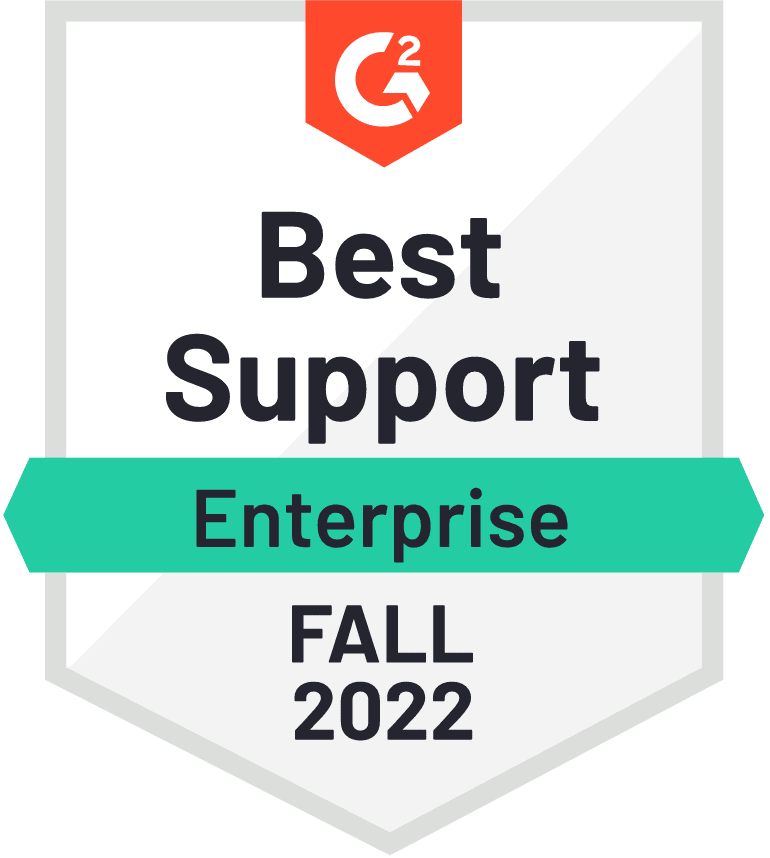 G2 Best Support Enterprise Fall 2022 Badge