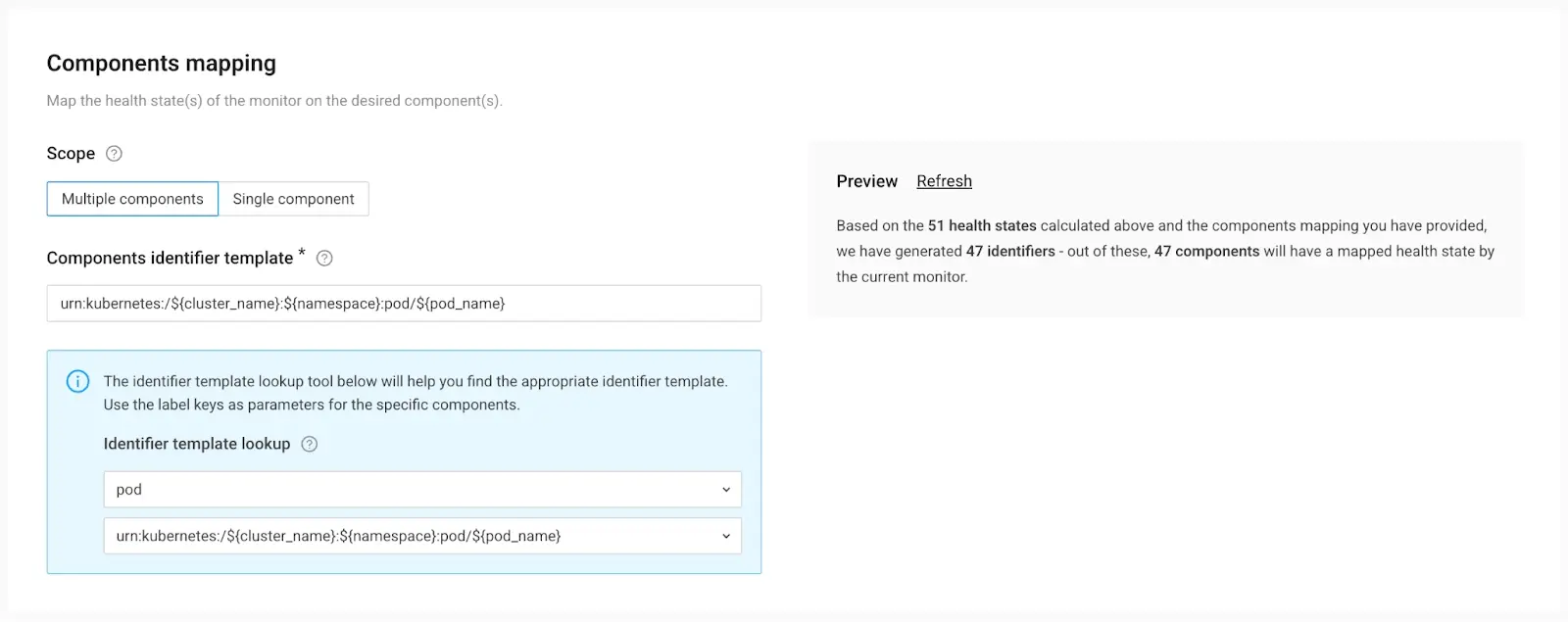 Components mapping