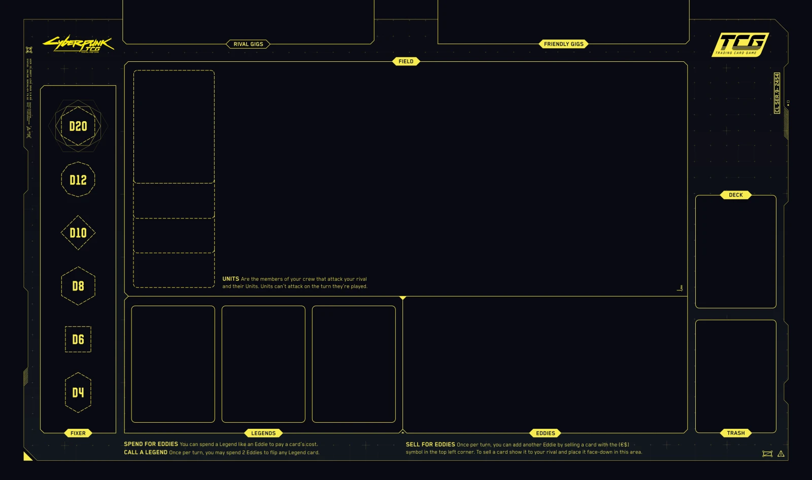 사이버펑크 TCG 플레이매트 영역 구성