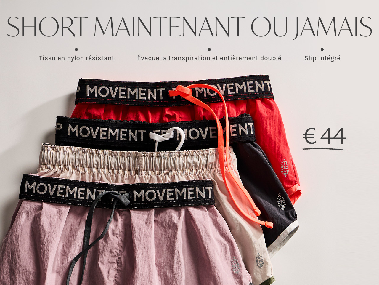 Short De Running Femme START – Rouge Vif Et Blanc, Taille M, Parfait Pour Courir !