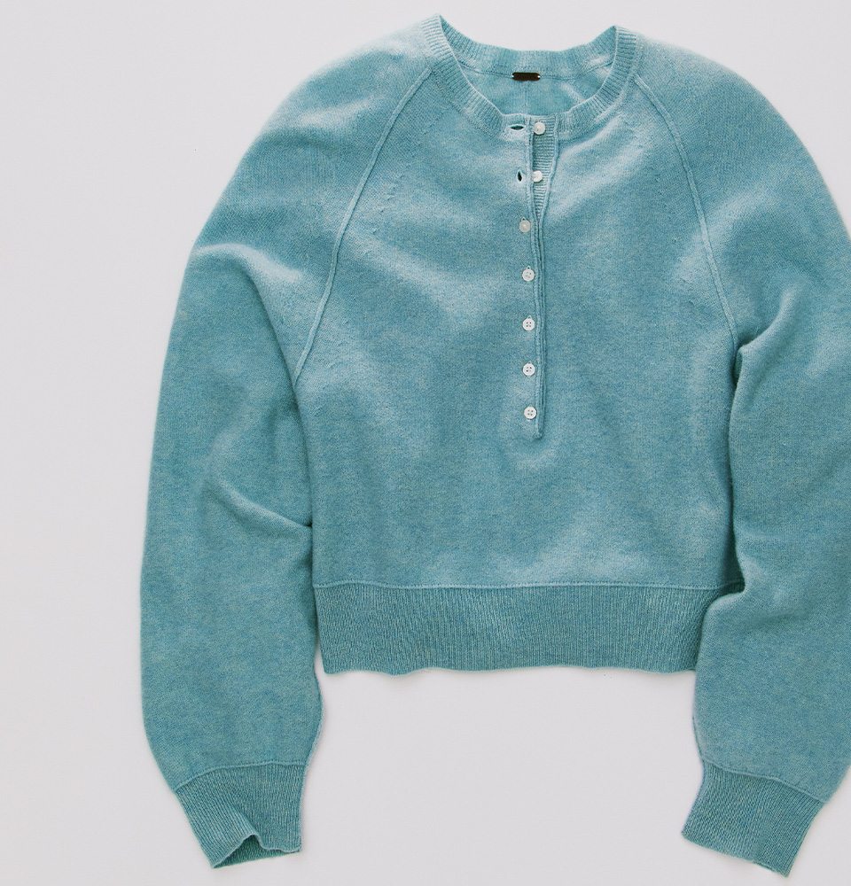 The Porta Cashmere Henley Sweater
