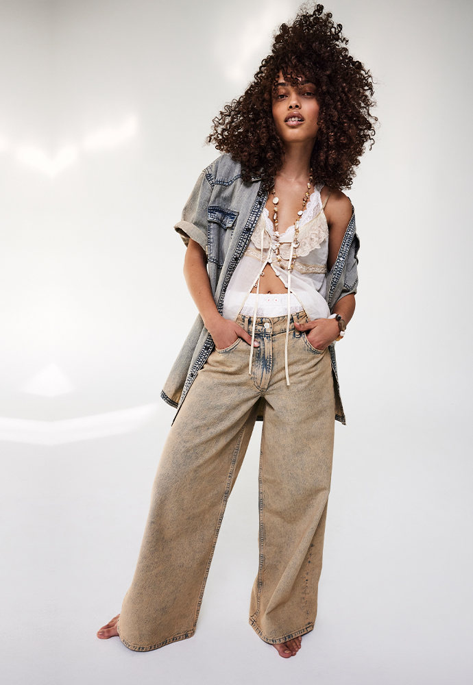 Already own these free people jeans but looking for jeans with a similar  fit without the stars (Sturdy denim, bell bottoms, mid rise, BACK POCKETS,  form fitting) : r/findfashion