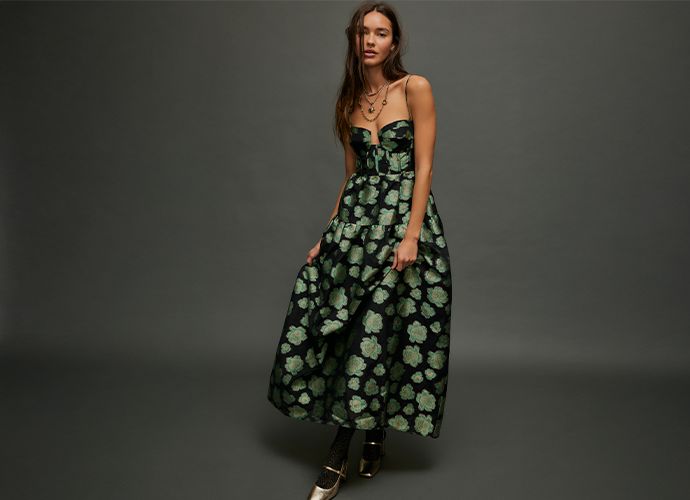 Free people black and gold dress online